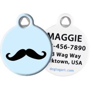 Dog Tag Art Moustache Personalized Dog & Cat ID Tag, Large