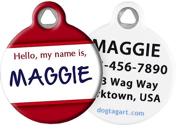 Dog Tag Art Hello. My Name Is Personalized Dog & Cat ID Tag, Large slide 1 of 5