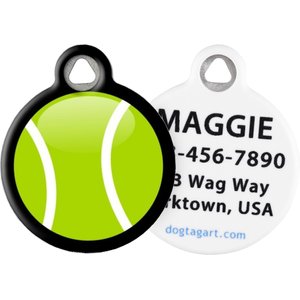 Dog Tag Art My Tennis Ball Personalized Dog & Cat ID Tag, Large
