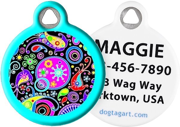 Dog Tag Art Swirly Paisley Personalized Dog & Cat ID Tag, Small slide 1 of 5