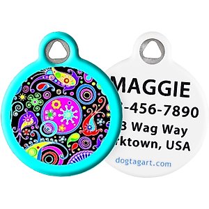 Dog Tag Art Swirly Paisley Personalized Dog & Cat ID Tag, Small