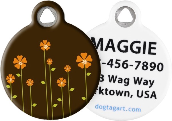 Dog Tag Art Retro Garden Personalized Dog & Cat ID Tag, Small slide 1 of 5