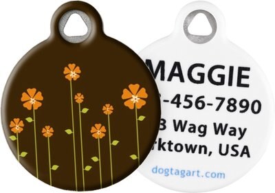 Dog Tag Art Retro Garden Personalized Dog & Cat ID Tag, slide 1 of 1