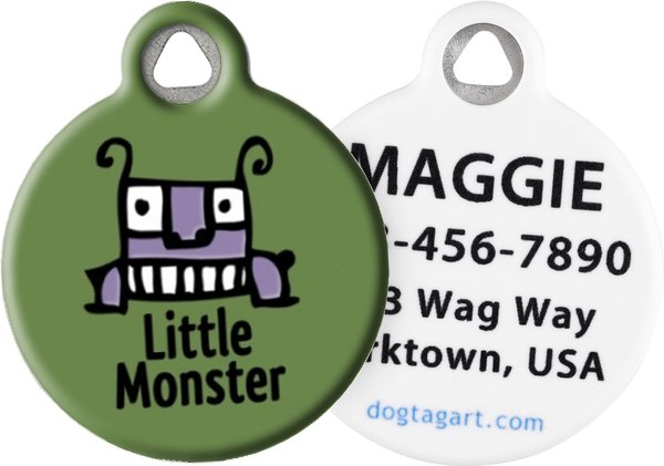 Dog Tag Art Little Monster Personalized Dog & Cat ID Tag, Small slide 1 of 5