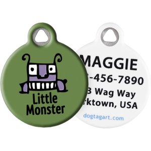 Dog Tag Art Little Monster Personalized Dog & Cat ID Tag, Small
