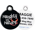 Dog Tag Art Naughty by Nature Personalized Dog & Cat ID Tag, Small