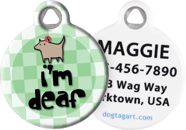 Dog Tag Art I'm Deaf Personalized Dog & Cat ID Tag, Small slide 1 of 5