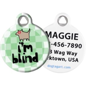 Dog Tag Art I'm Blind Personalized Dog & Cat ID Tag, Large