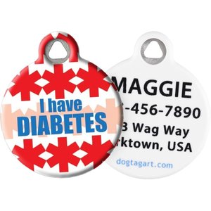 Dog Tag Art I Have Diabetes Personalized Dog & Cat ID Tag, Small