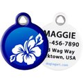 Dog Tag Art Blue Hibiscus Personalized Dog & Cat ID Tag, Small