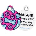 Dog Tag Art Pink Paisley Personalized Dog & Cat ID Tag, Small