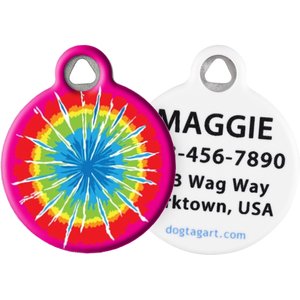 Dog Tag Art Tie Dye Personalized Dog & Cat ID Tag, Large