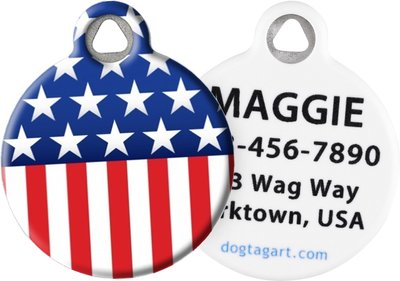 Dog Tag Art Stars & Stripes Personalized Dog & Cat ID Tag, slide 1 of 1