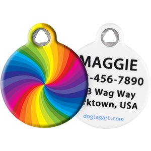 Dog Tag Art Rainbow Swirl Personalized Dog & Cat ID Tag