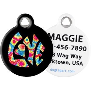 Dog Tag Art Tie Dye Love Personalized Dog & Cat ID Tag, Small