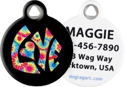 Dog Tag Art Tie Dye Love Personalized Dog & Cat ID Tag, Large