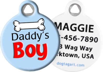 Dog Tag Art Daddy's Boy Personalized Dog & Cat ID Tag, slide 1 of 1