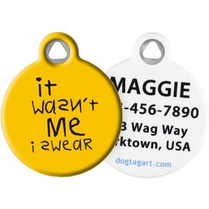 Dog Tag Art Wasn't Me Personalized Dog & Cat ID Tag, Small