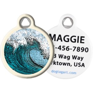 Dog Tag Art Wave Personalized Dog & Cat ID Tag, Small