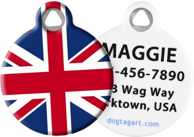 Dog Tag Art British Flag Personalized Dog & Cat ID Tag, slide 1 of 1