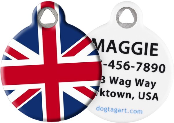 Dog Tag Art British Flag Personalized Dog & Cat ID Tag, Small slide 1 of 5