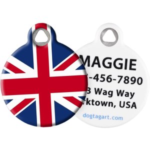 Dog Tag Art British Flag Personalized Dog & Cat ID Tag, Small