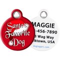Dog Tag Art Santa's Favorite Personalized Dog & Cat ID Tag, Large