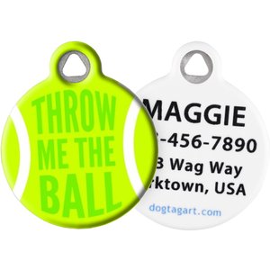 Dog Tag Art Throw Me the Ball Personalized Dog & Cat ID Tag, Small