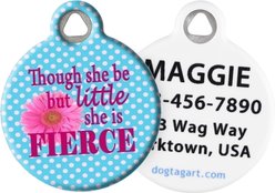 Dog Tag Art Little But Fierce Personalized Dog & Cat ID Tag, Large