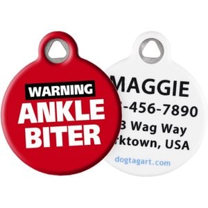 Dog Tag Art Ankle Biter Personalized Dog & Cat ID Tag, Large