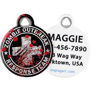 Dog Tag Art Zombie Outbreak Personalized Dog & Cat ID Tag, Large