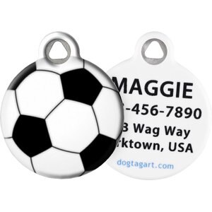 Dog Tag Art Soccer Ball Personalized Dog & Cat ID Tag, Small