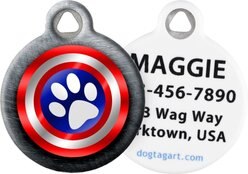 Dog Tag Art Canine America Shield Personalized Dog & Cat ID Tag, Large