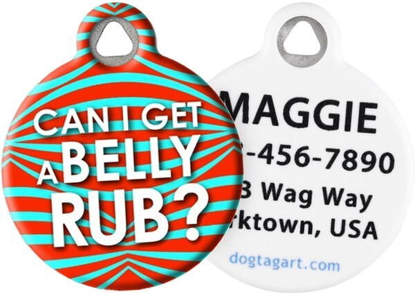 Dog Tag Art Belly Rub Personalized Dog & Cat ID Tag