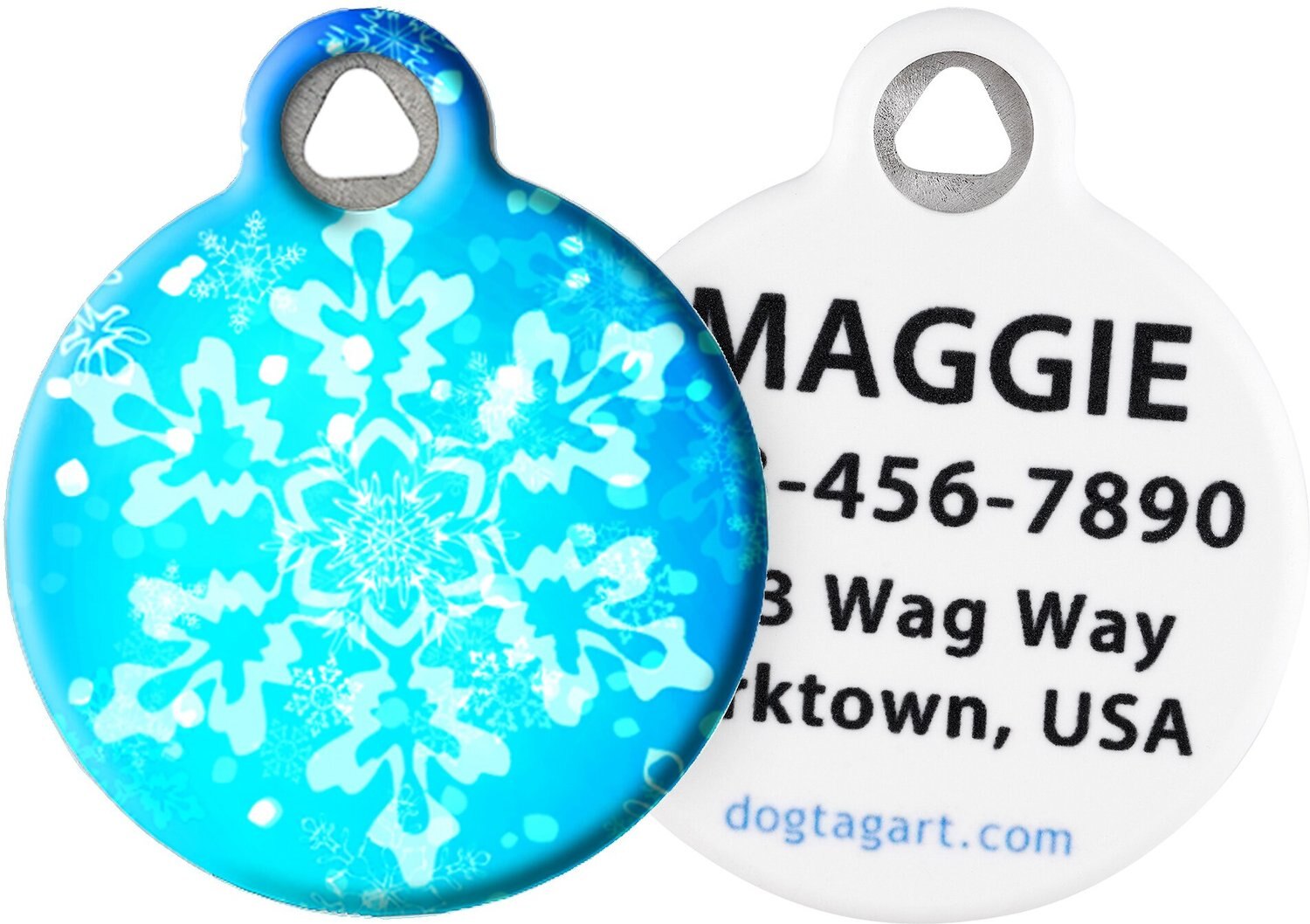snowflake dog tag