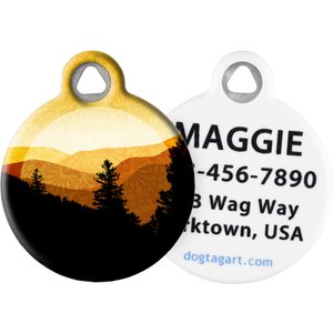 Dog Tag Art Golden Mountains Personalized Dog & Cat ID Tag, Small