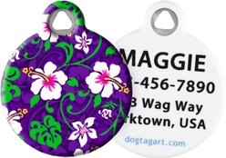 Dog Tag Art Hawaiian Print Personalized Dog & Cat ID Tag, Large