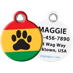 Dog Tag Art Rasta Paw Personalized Dog & Cat ID Tag, Large