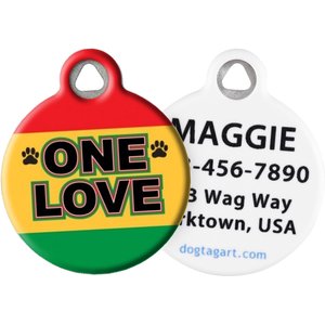 Dog Tag Art One Love Personalized Dog & Cat ID Tag, Small