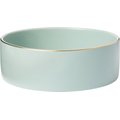 Frisco Modern Gold Rim Ceramic Bowl, Soft Seafoam, Medium: 5 cup