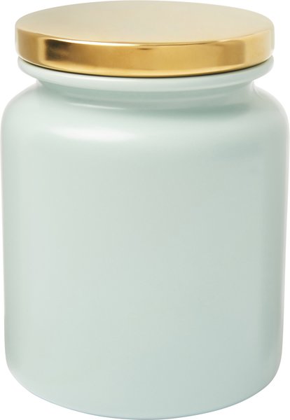 Frisco Modern Gold Rim Ceramic Treat Jar, Soft Seafoam, 5 cup slide 1 of 6