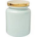 Frisco Modern Gold Rim Ceramic Treat Jar, Soft Seafoam, 5 cup