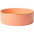 Frisco Modern Gold Rim Ceramic Bowl, Sugared Peach, 5 Cup