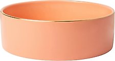 Frisco Modern Gold Rim Ceramic Bowl, Sugared Peach, 5 Cup