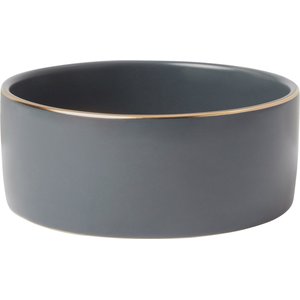 Frisco Modern Gold Rim Ceramic Bowl, Deep Sea Blue, Small: 1.5 cup