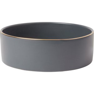 Frisco Modern Gold Rim Ceramic Bowl, Deep Sea Blue, Medium: 5 cup