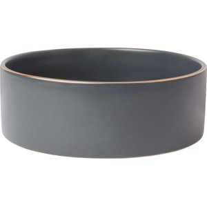 Frisco Modern Gold Rim Ceramic Bowl, Deep Sea Blue, Large: 8 cup