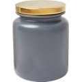 Frisco Modern Gold Rim Ceramic Treat Jar, Deep See Blue, 5 Cups