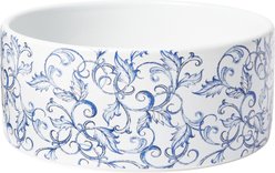 Frisco Blue Garden Non-skid Ceramic Dog Bowl, Medium: 4 cup