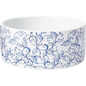 Frisco Blue Garden Non-skid Ceramic Dog Bowl, 4 Cup